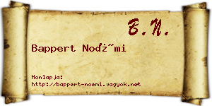 Bappert Noémi névjegykártya